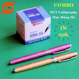 COMBO Bút calligraphy 005 + Mực Hồng Hà