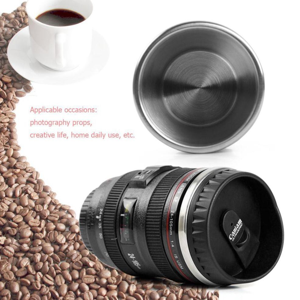 Ly Giữ Nhiệt CaFe - Cốc Giữ Nhiệt CaFe Hình Ống Kính Lens Máy Ảnh