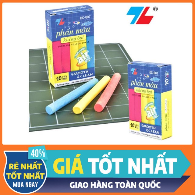 Phấn Viết Bảng Nhiều Màu , Phấn Màu Không Bụi Thiên Long DC-007