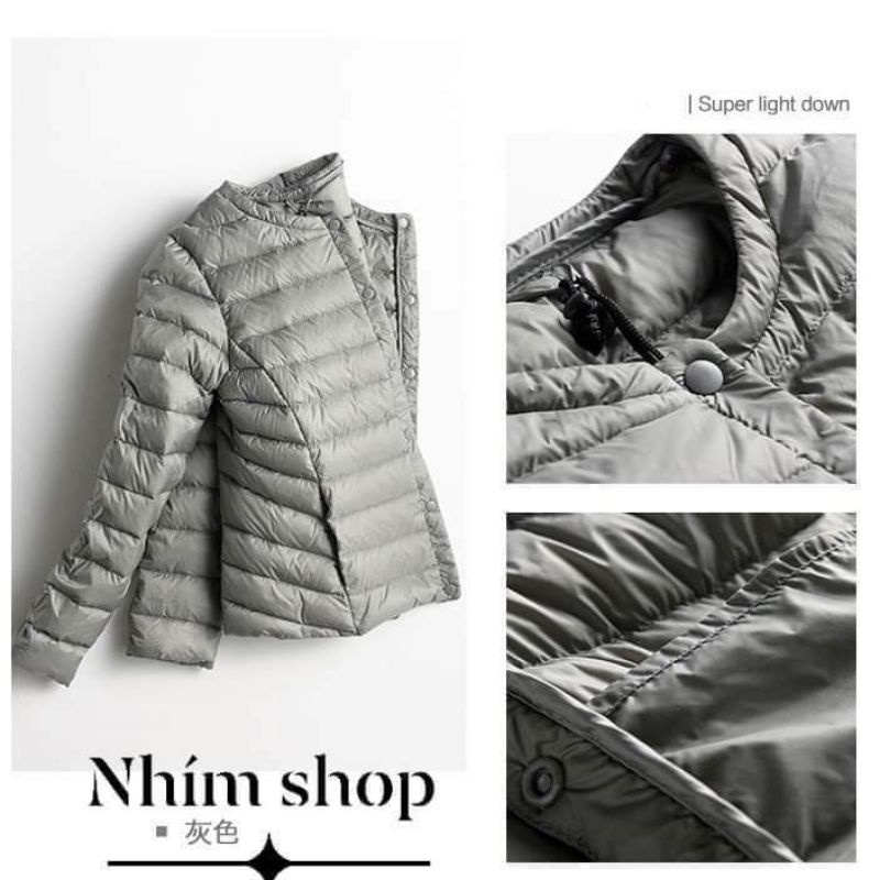 áo khoác size m màu xám cho nữ, siêu nhẹ
