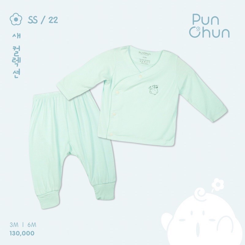 Punchun ! Bộ dài tay cài chéo quần dài cho các bé sơ sinh chất liệu cotton lạnh mềm mịn và thấm mồ hôi!