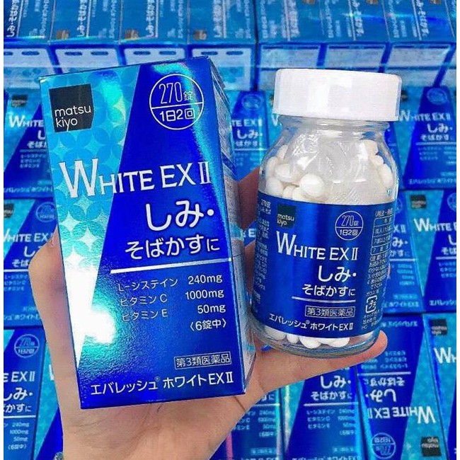 Viên uống trắng da, trị nám WHITE EX II matsu kiyo 270 viên Nhật Bản |  Shopee Việt Nam