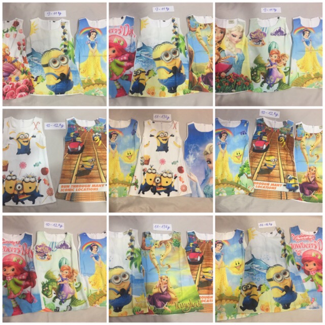 Váy ELSA/MINION cho bé gái [size 8-20kg]