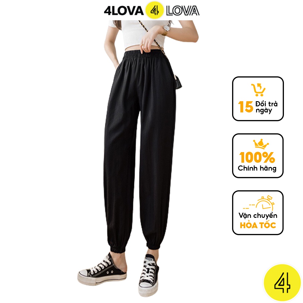 Quần jogger nữ 4Lova bo chất đũi xuất xịn đứng form phong cách ulzzang trẻ trung