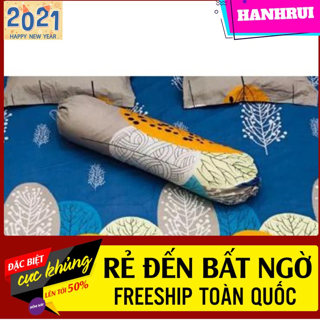 [Hanhrui]Vỏ gối ôm cotton poly 30x100cm mẫu lá cọ