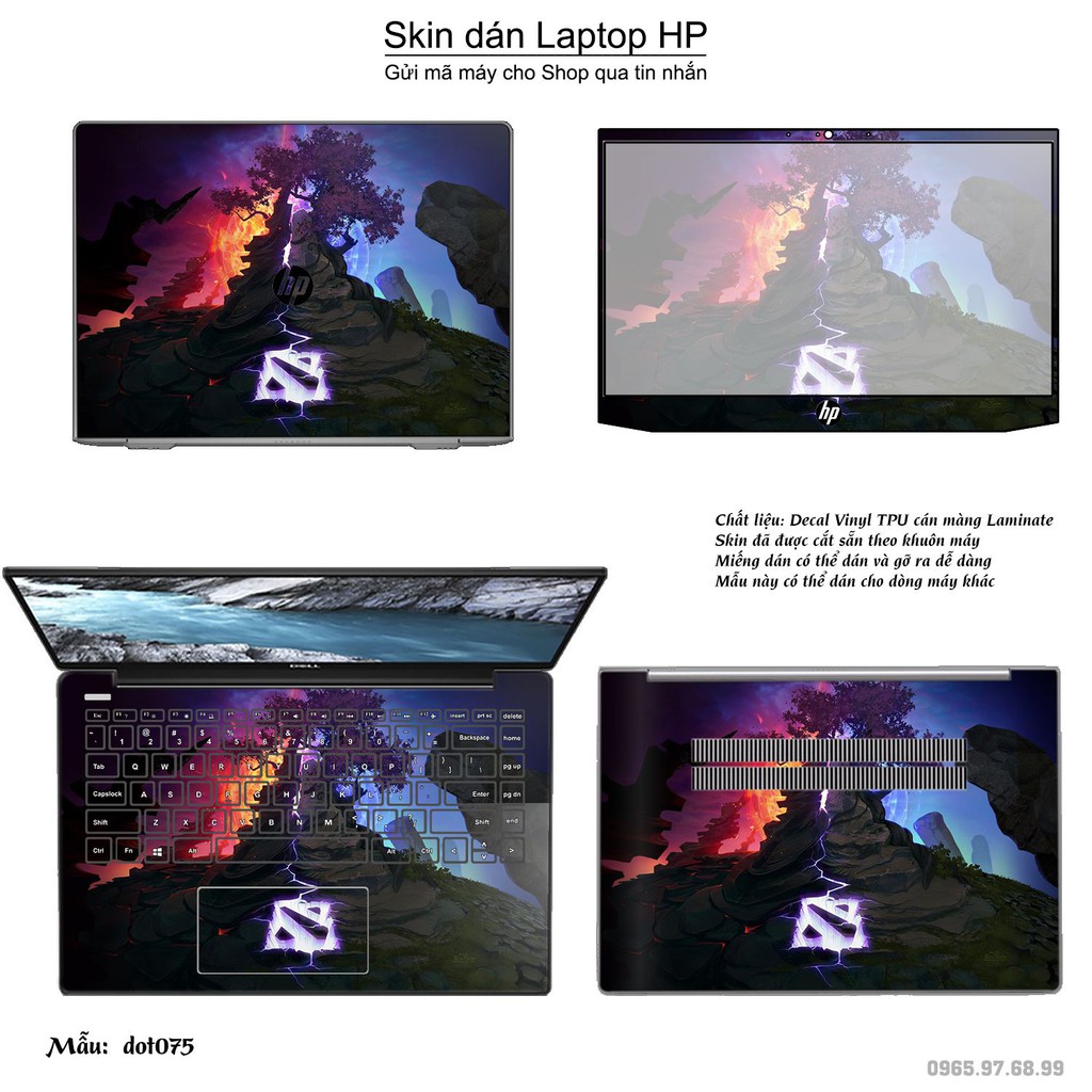 Skin dán Laptop HP in hình Dota 2 nhiều mẫu 13 (inbox mã máy cho Shop)