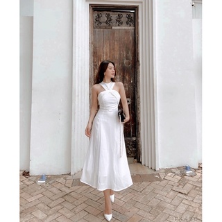 Đầm dự tiệc maxi cổ yếm