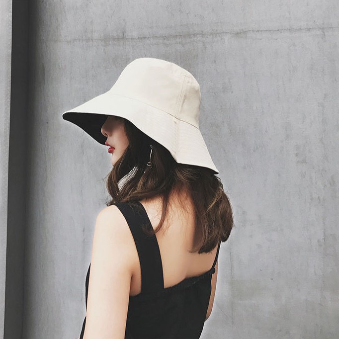 Nón bucket Pohanu nam local brand hai mặt vành rộng đi biển đẹp MD04