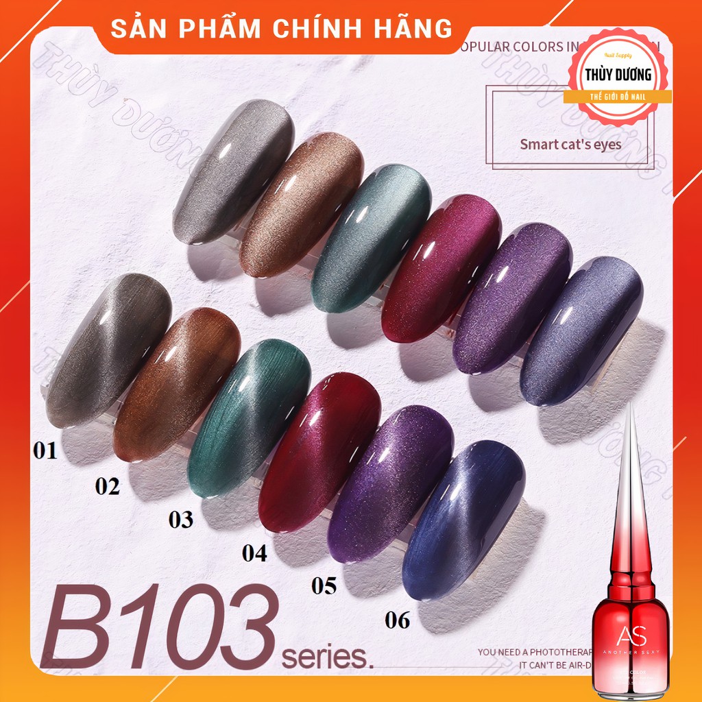 Sơn gel AS chính hãng chai đỏ mã B103 (mắt mèo) 15ml