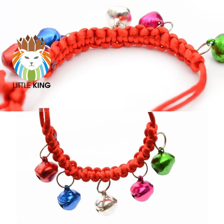 Vòng cổ cho chó mèo, vòng cổ 5 chuông nhiều màu sắc cho chó mèo cỡ nhỏ Little King pet shop