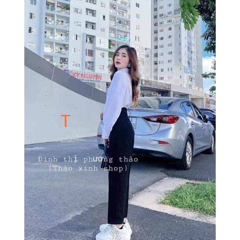áo sơ mi trắng cổ bèo cao 3cm tay bồng dài tay, áo sơ mi dài tay cổ tàu