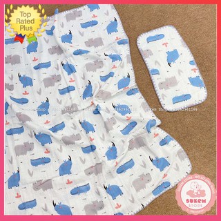 [ Hàng Loại 1 ] Chăn Xô / Chăn Đắp Bo Viền 2 lớp Thoáng Khí Cho Bé Mùa Hè, Kích Thước 115 x 115 cm