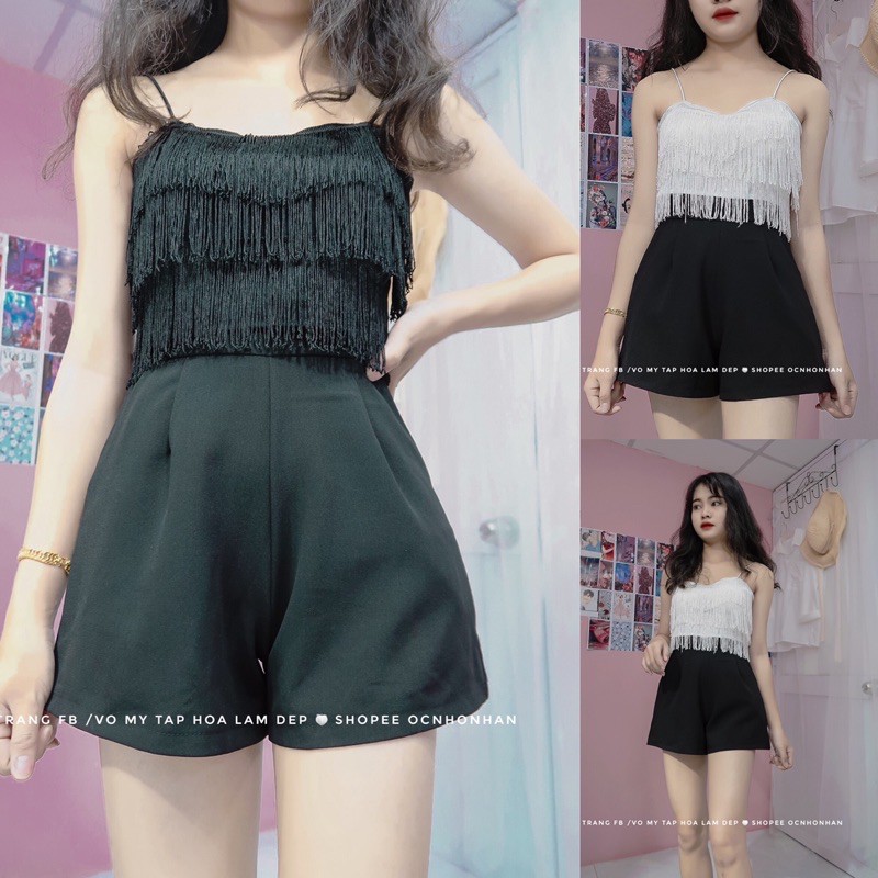 set áo tua rua phối quần short