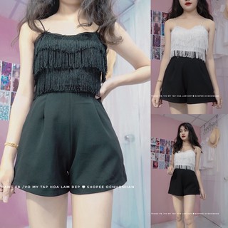set áo tua rua phối quần short