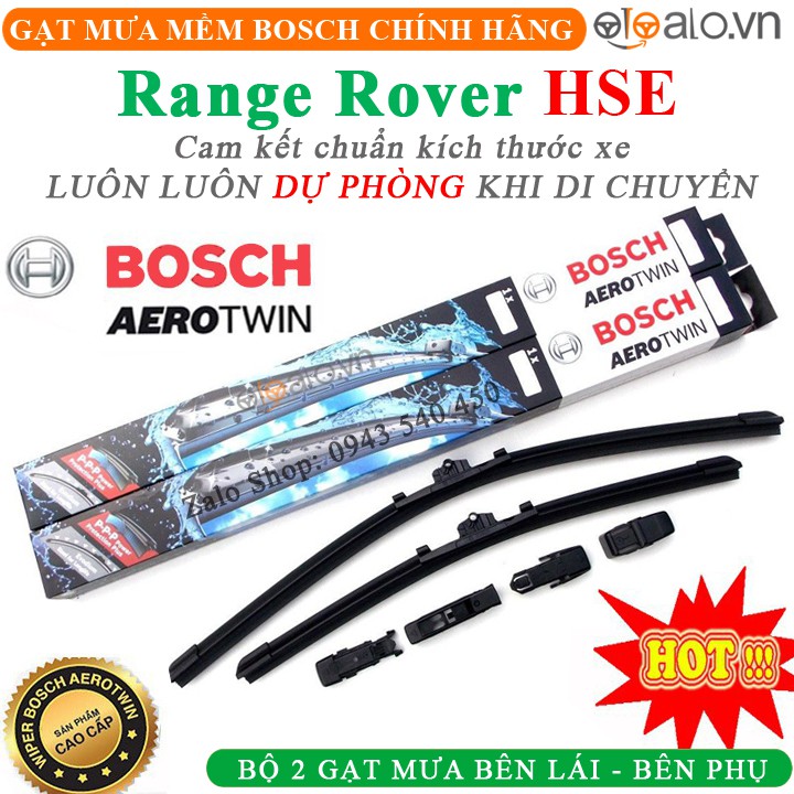 Gạt mưa Bosch xe Range Rover HSE Chính hãng, Loại thân mềm, Không xương - OTOALO