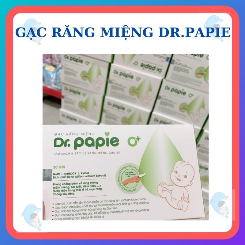 Gạc rơ lưỡi/ Gạc vệ sinh răng miệng giúp nướu khỏe chống sâu răng 30 gói/hộp