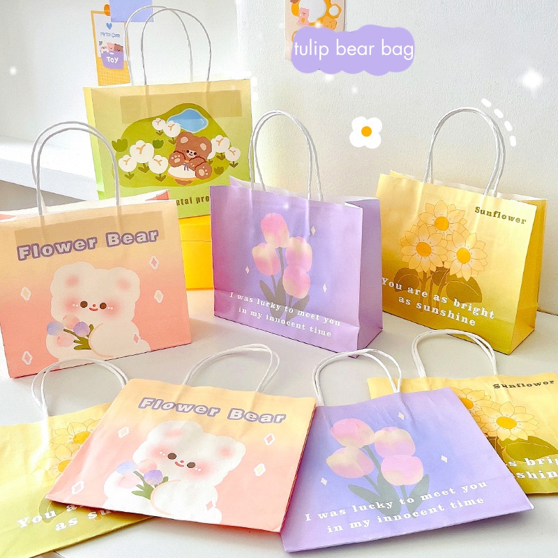 Túi Giấy Có Quai Xách Đựng Quà Tulip Bear