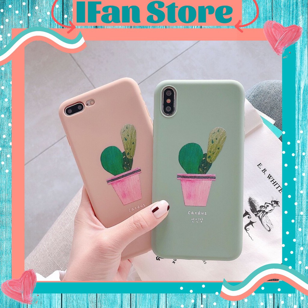 🌸VIDEO THẬT🌸 Ốp Lưng iPhone Chất Dẻo Hình Cây Xương Rồng iPhone 6/6s/6plus/6splus/7plus/8plus/x/xs/xs max/11/11 pro max