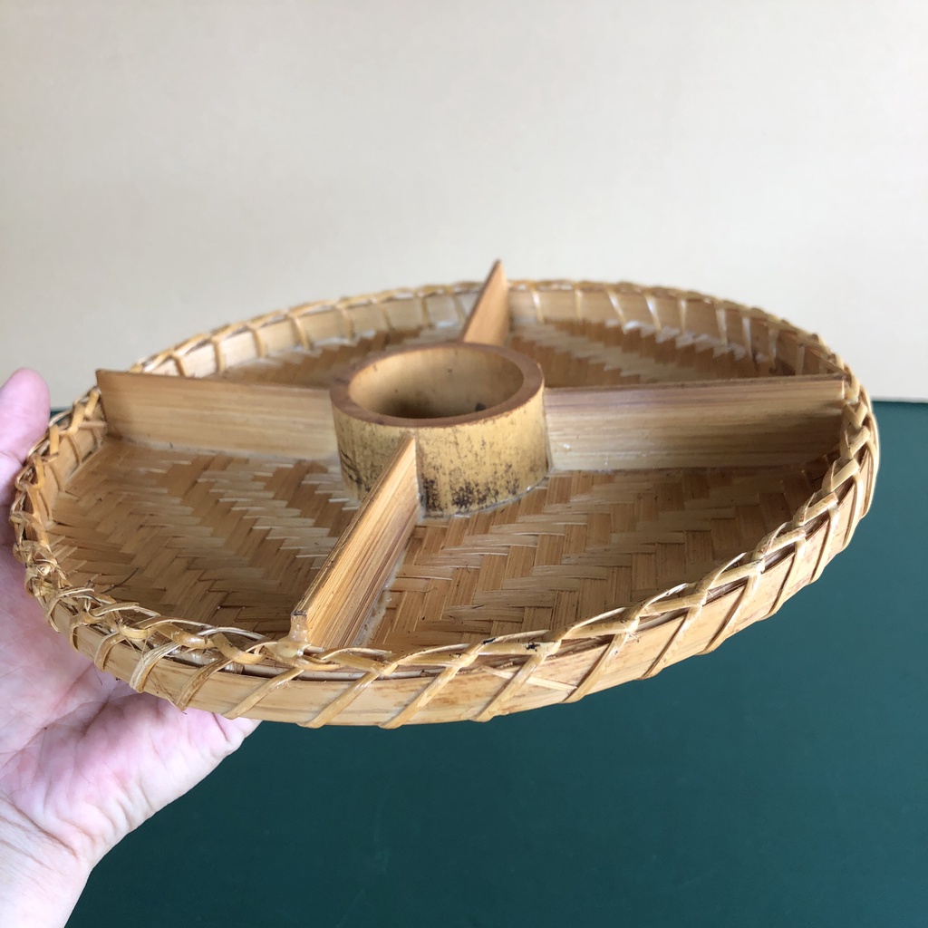 Khay tre, mẹt tre chia ngăn đựng bánh kẹo, mứt Tết decor trang trí Trung Thu, trang trí Tết