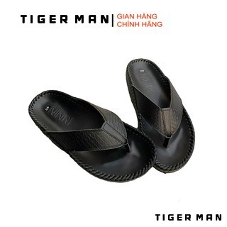 Dép Da Nam Kẹp Ngón Vân Rắn- Da Bò Cao Cấp - Tiger Man Store