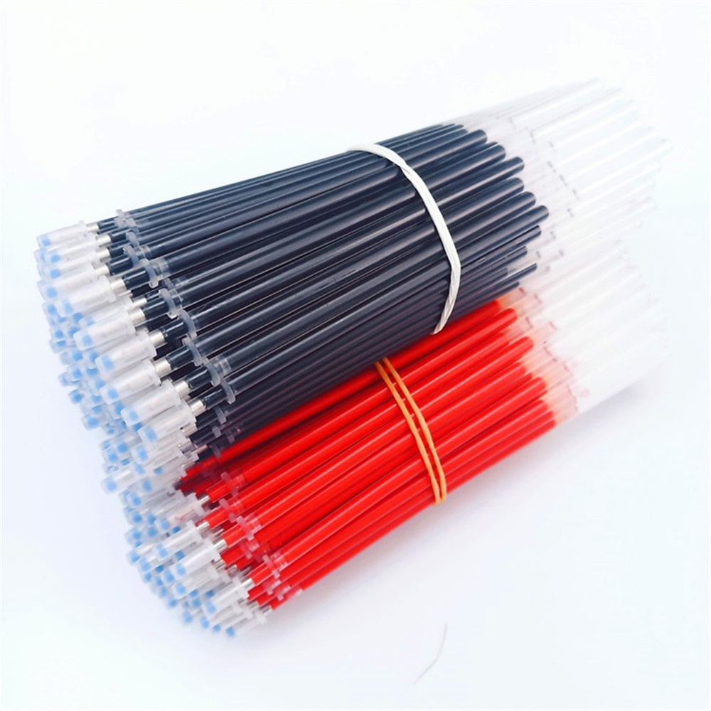 25Pcs 0.5mm Neutral Core Pen Refill Student Office Stationery Black Blue Red