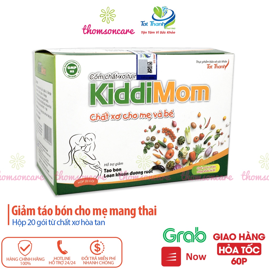 Cốm bổ sung chất xơ, ngăn ngừa táo bón cho mẹ và bé Kiddi Mom Hộp 20 gói cho bà bầu