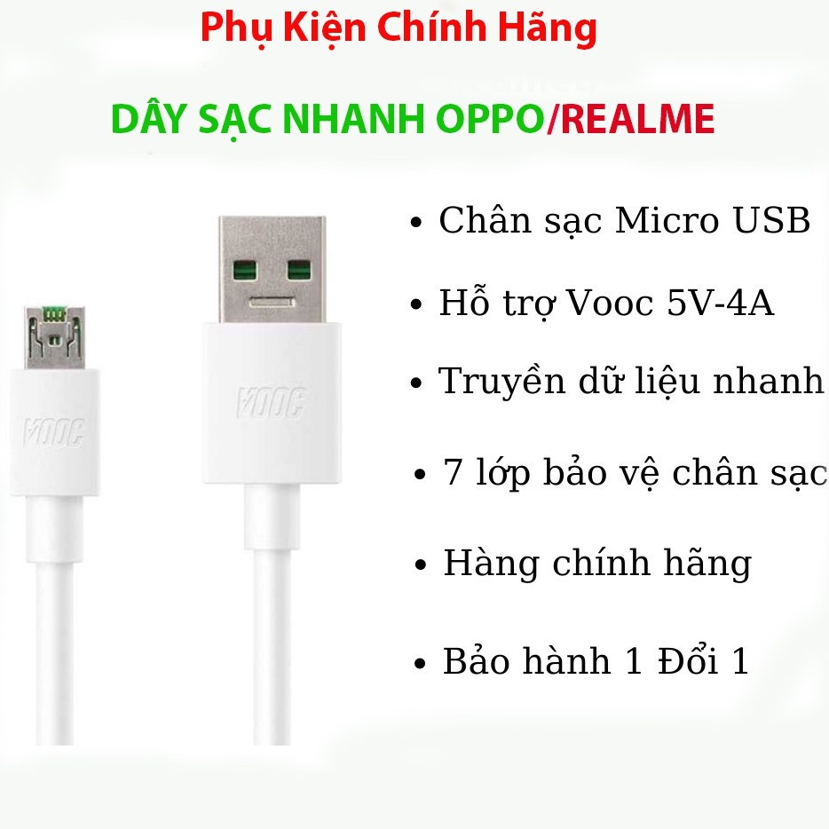 (CHÍNH HÃNG ) DÂY SẠC NHANH OPPO/REALME CHO OPPO F9/F11/RENO2/2F, A92...REALME/3/5PRO CHÍNH HÃNG BẢO HÀNH 1 ĐỔI 1 !