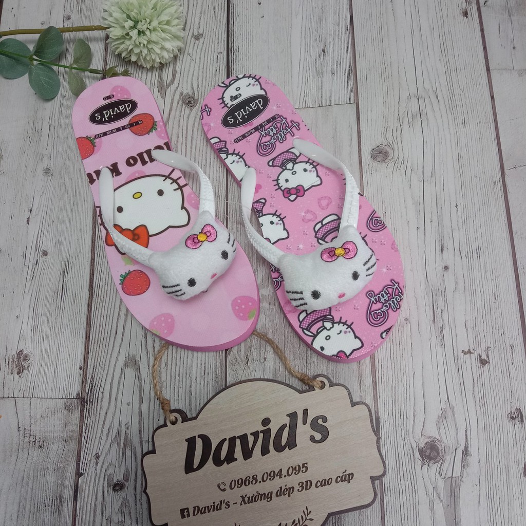 Dép kẹp thái cho nữ hình Kitty Dâu siêu xinh ảnh thật