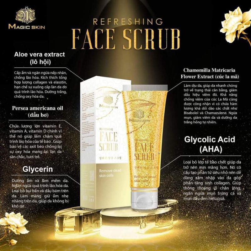 [ HÀNG CHÍNH HÃNG ] Tẩy tế bào chết dịu nhẹ (Face) Refreshing Face Scrub CHÍNH HÃNG Magic Skin