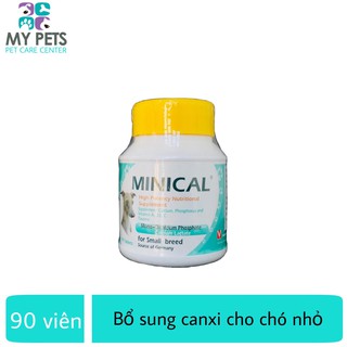 (Minical lọ 90) Viên nhai bổ sung dinh dưỡng,cung cấp canxi, photpho và vitamin A, D3,C, Taurine dành cho chó giống nhỏ