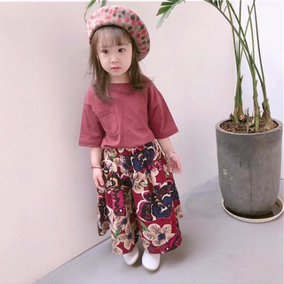 Set áo+quần ống rộng bé gái