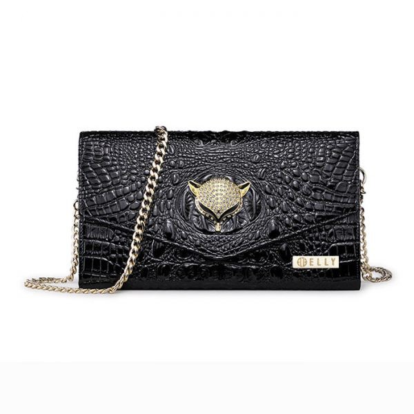 [Hàng hiệu sang chảnh deal blackfriday]  Túi clutch nữ cao cấp da thật ELLY- EC4 đen