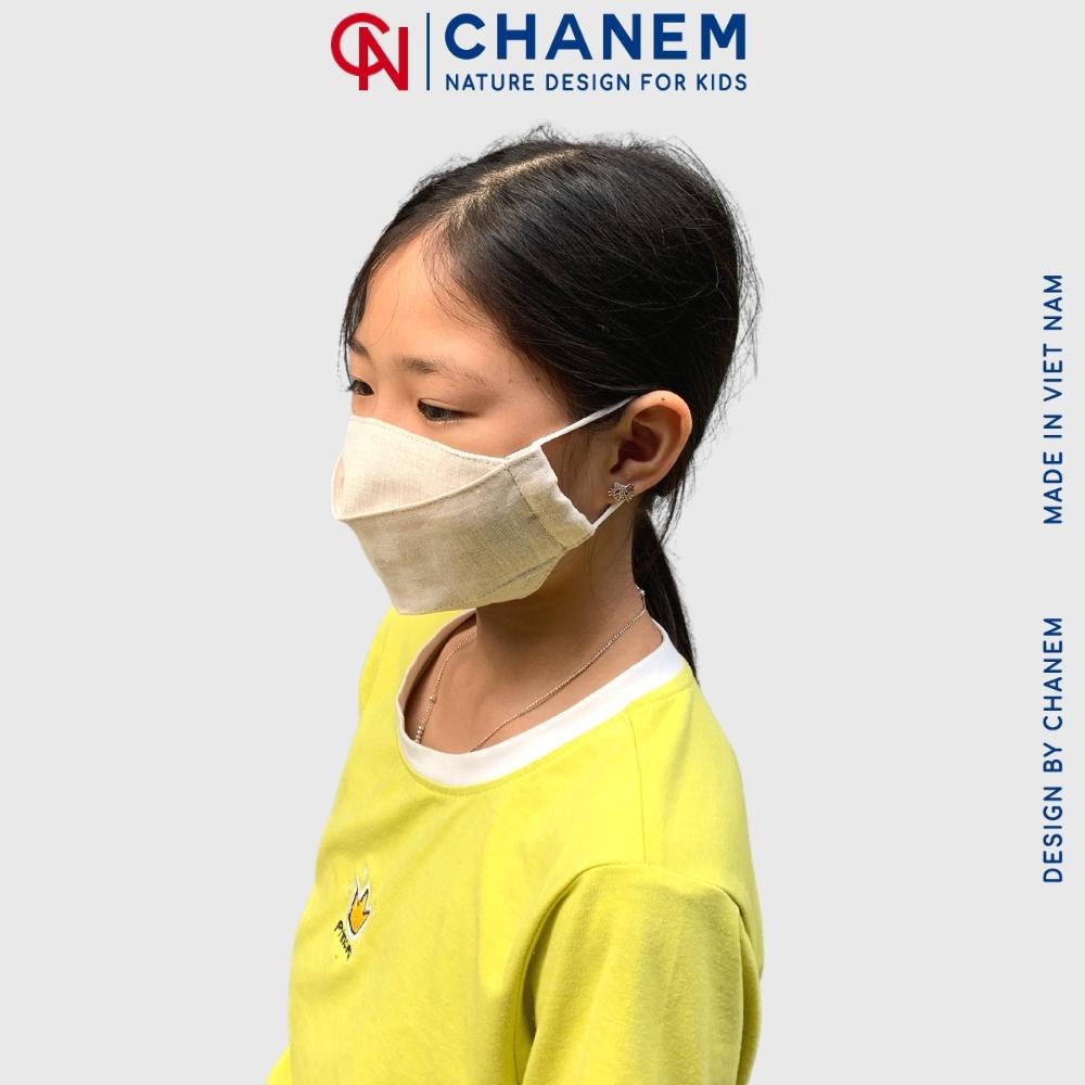 Khẩu trang vải Linen 3 lớp CHANEM mềm mại với da dành cho mẹ và bé yêu