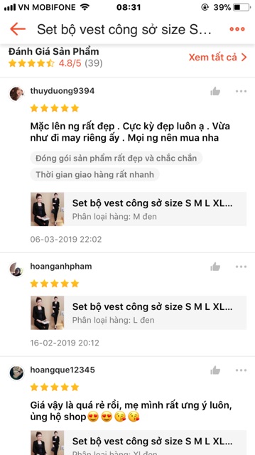 Set bộ vest công sở size S M L XL (quần tây + áo vest) kèm ảnh thật cam kết chất đẹp