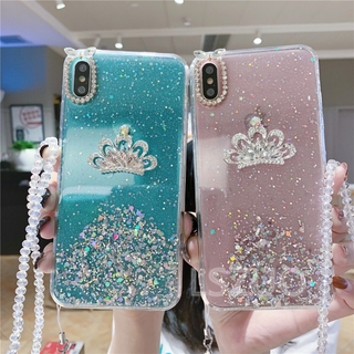 Ốp điện thoại mềm gắn hình vương miện đính đá lấp lánh cho iPhone XS Max X XS XR XSMax 8 7 6 6s Plus SE 2020