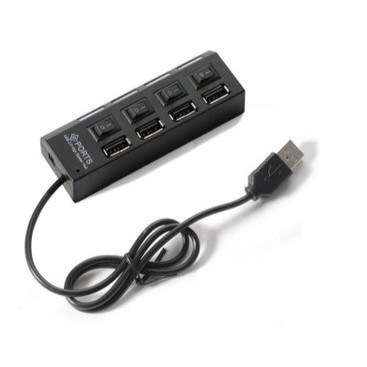 Hub chia USB hình ổ điện 1 ra 4 (Đen)