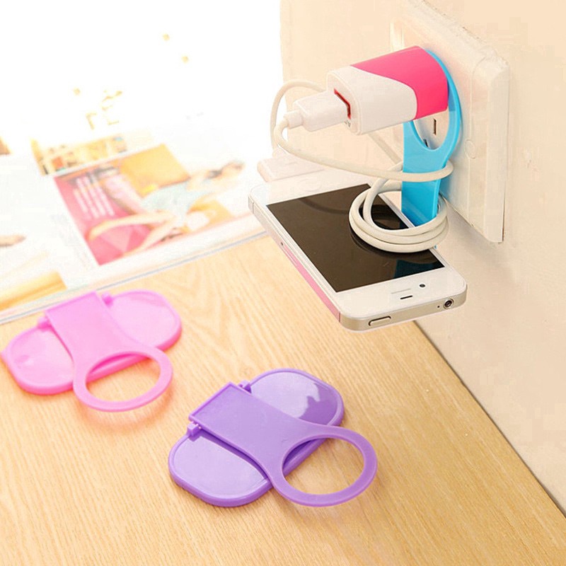 Giá Đỡ Điện Thoại Di Động Và Dây Cáp Sạc Có Thể Gập Lại / Giá Đỡ Chuyển Đổi Sạc Gắn Tường Khi Đi Du Lịch