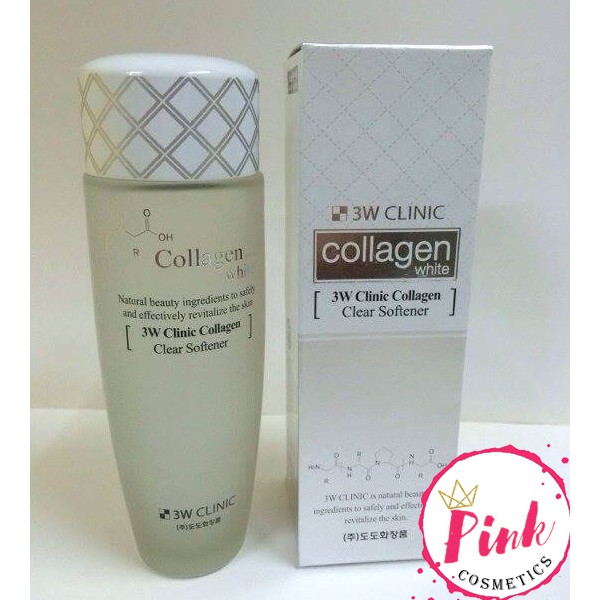 Nước hoa hồng làm sạch da 3W Clinic Collagen White 150ml trắng
