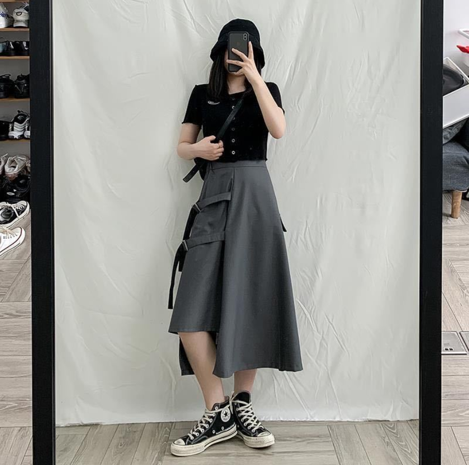 Chân Váy Chữ A Kiểu Cổ Điển Bất Đối Xứng Dành Cho Phụ Nữ Mùa Hè