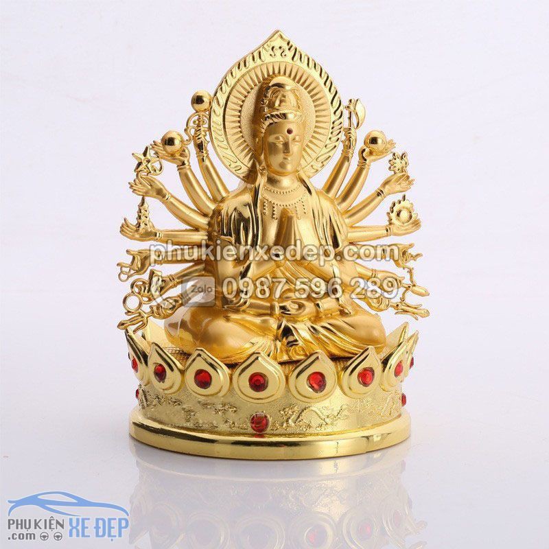 Tượng Phật Bà Quan Âm Nghìn Tay chất liệu Hợp Kim mạ vàng