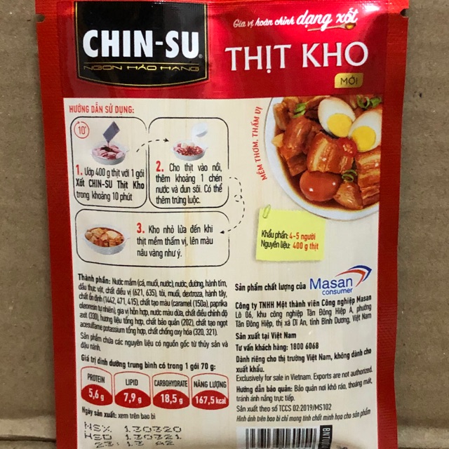 [70g] Túi Sốt Gia vị Thịt Kho Chinsu