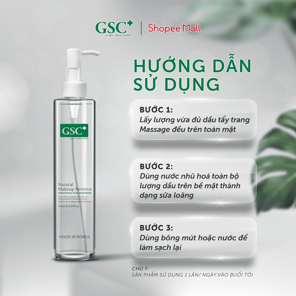 Dầu tẩy trang GSC 150ml cho mọi loại da đặc biệt da dầu mụn, không gây khô da