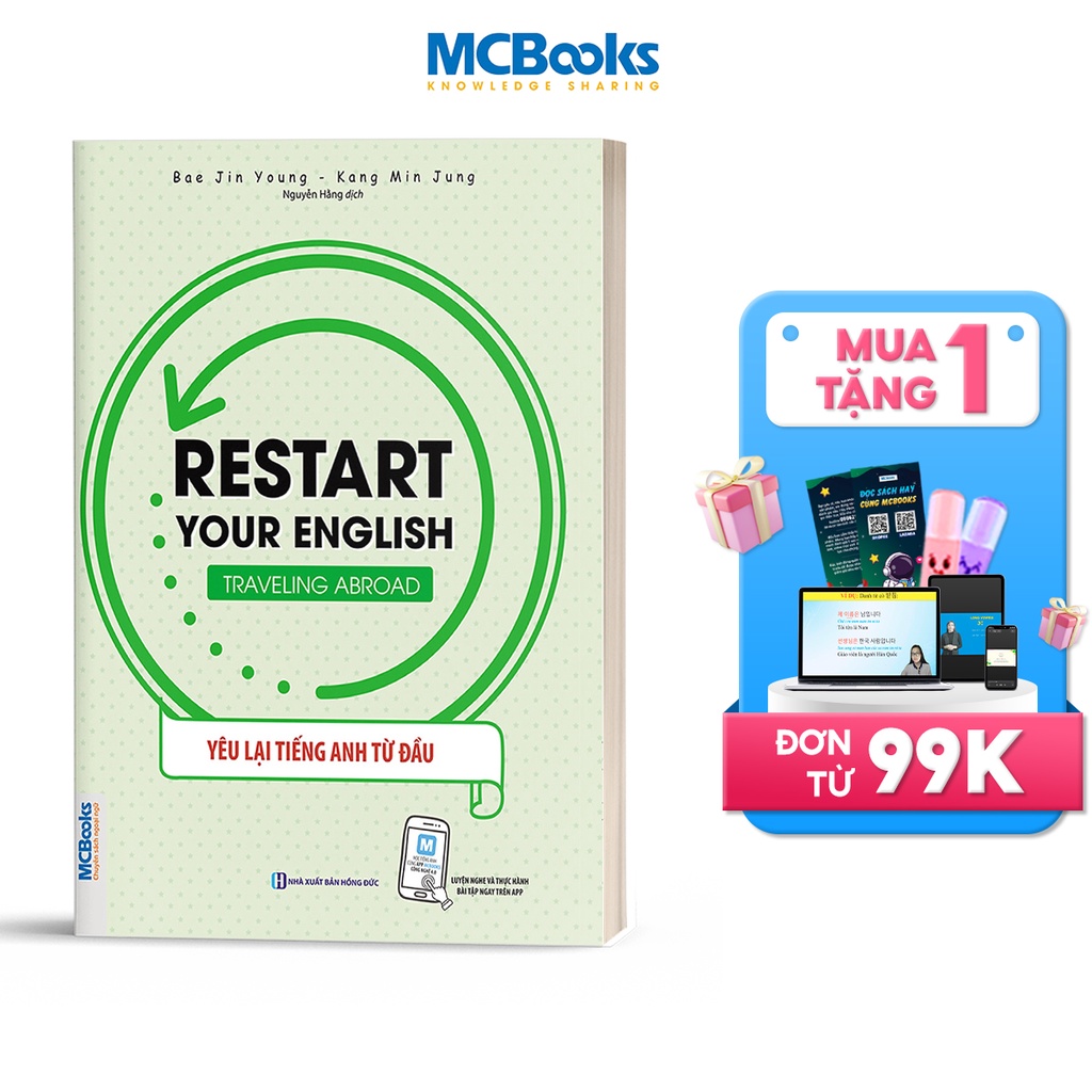 Sách - Restart Your English - Traveling Abroad (Yêu Lại Tiếng Anh Từ đầu) - Chủ Đề Tiếng Anh Du Lịch - Kèm App Online