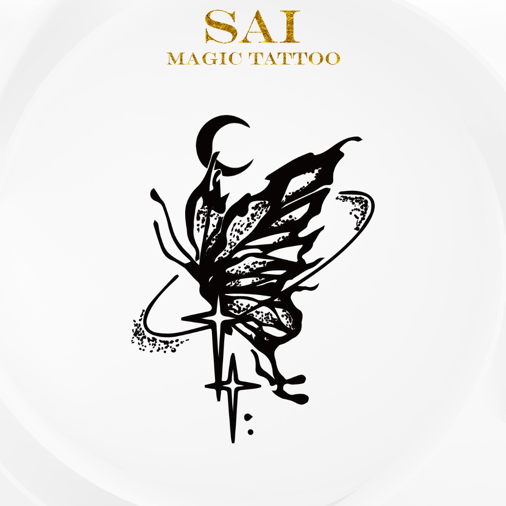 Miếng dán hình xăm tạm thời SAI MAGIC TATTOO 10CM×06CM chống thấm nước lâu trôi lên đến 2 tuần 474