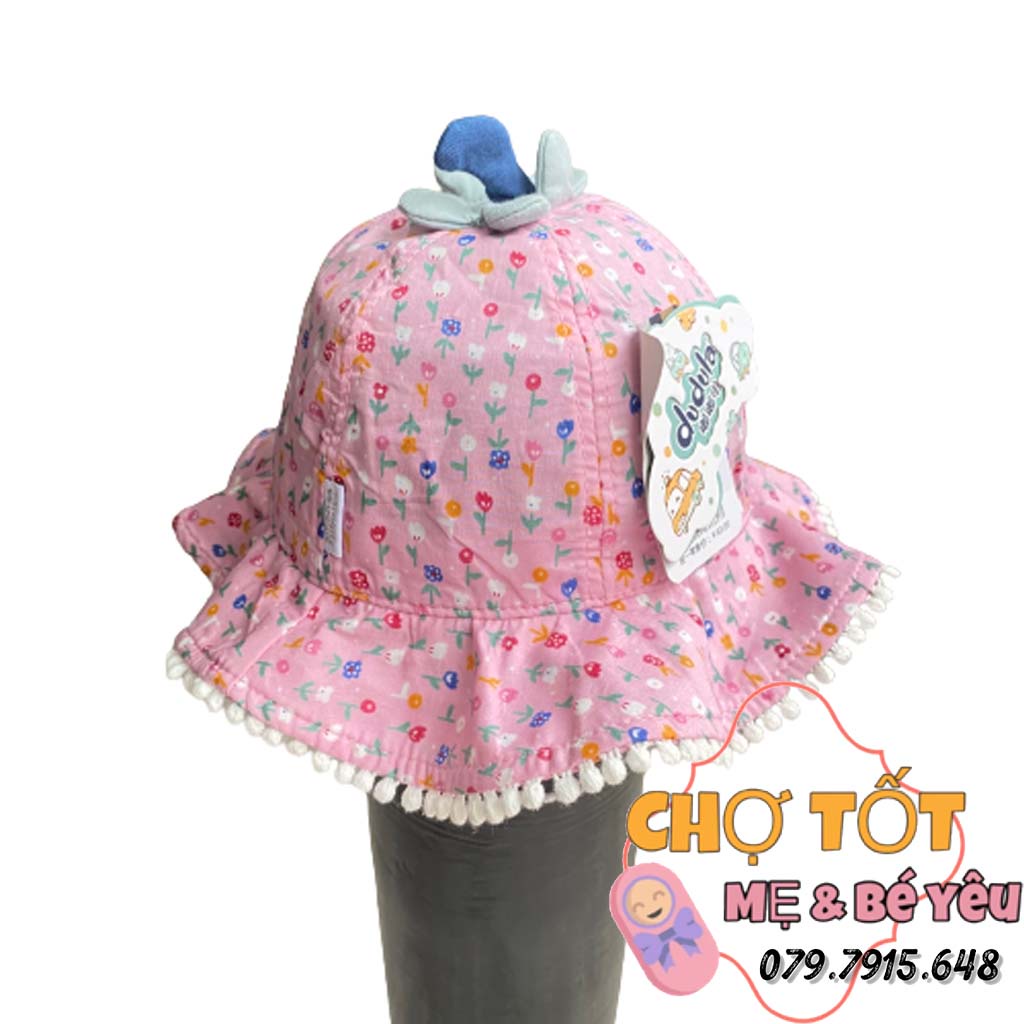 Nón vành bé gái hoa vintage vải siêu mềm xinh yêu cho bé gái 12-24 tháng