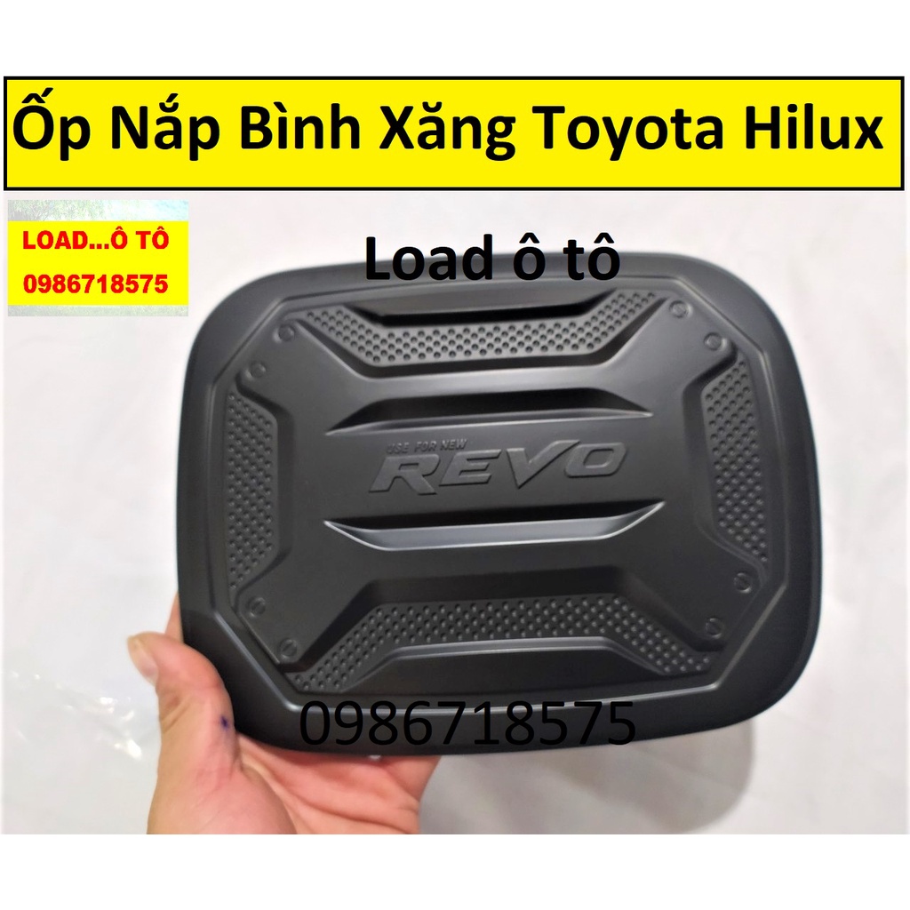 Ốp Nắp Bình Xăng Xe Toyota Hilux 2021-2022 Mẫu Nhựa Đen Cao Cấp