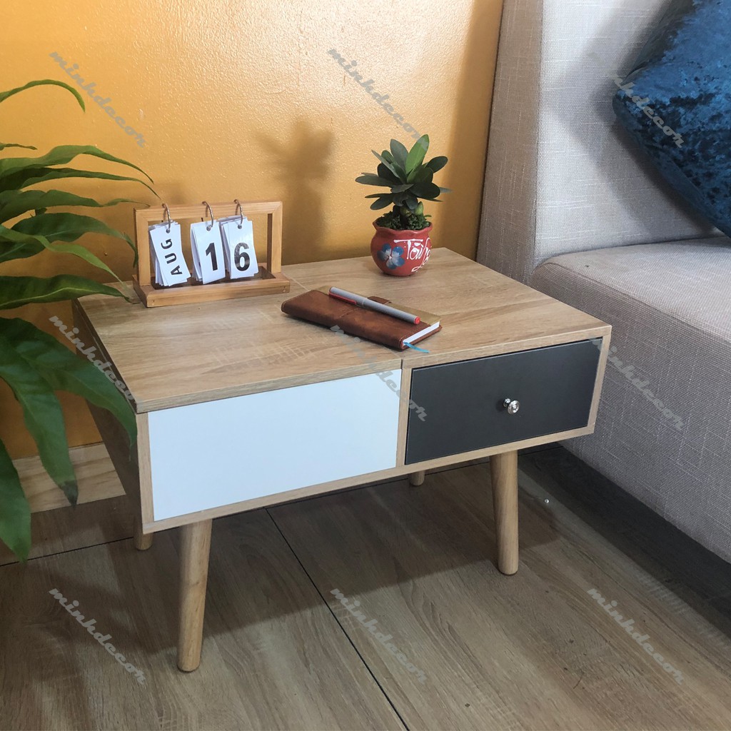 Bàn Trang Điểm Ngồi Bệt Mini Gỗ Phối Trắng Xám- Hàng Xuất Khẩu Hiệu Minhdecor | BigBuy360 - bigbuy360.vn