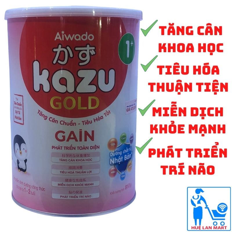 Sữa Bột Aiwdo Kazu gold gain tăng cân chuẩn, tiêu hóa tốt số 1+ hộp 810g