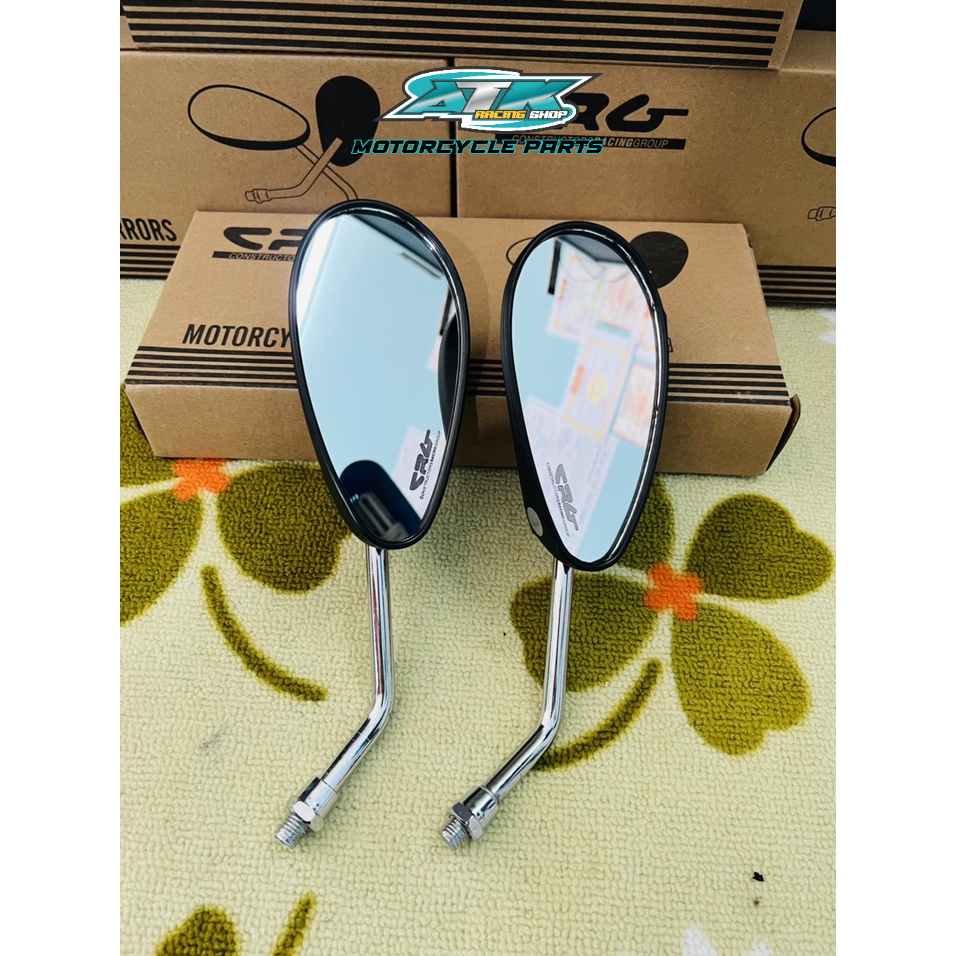 gương xe máy mẫu SUZUKI hình giọt nước thương hiệu CRG một cặp trái phải chân cốt titan và cốt chân inox gàng kh
