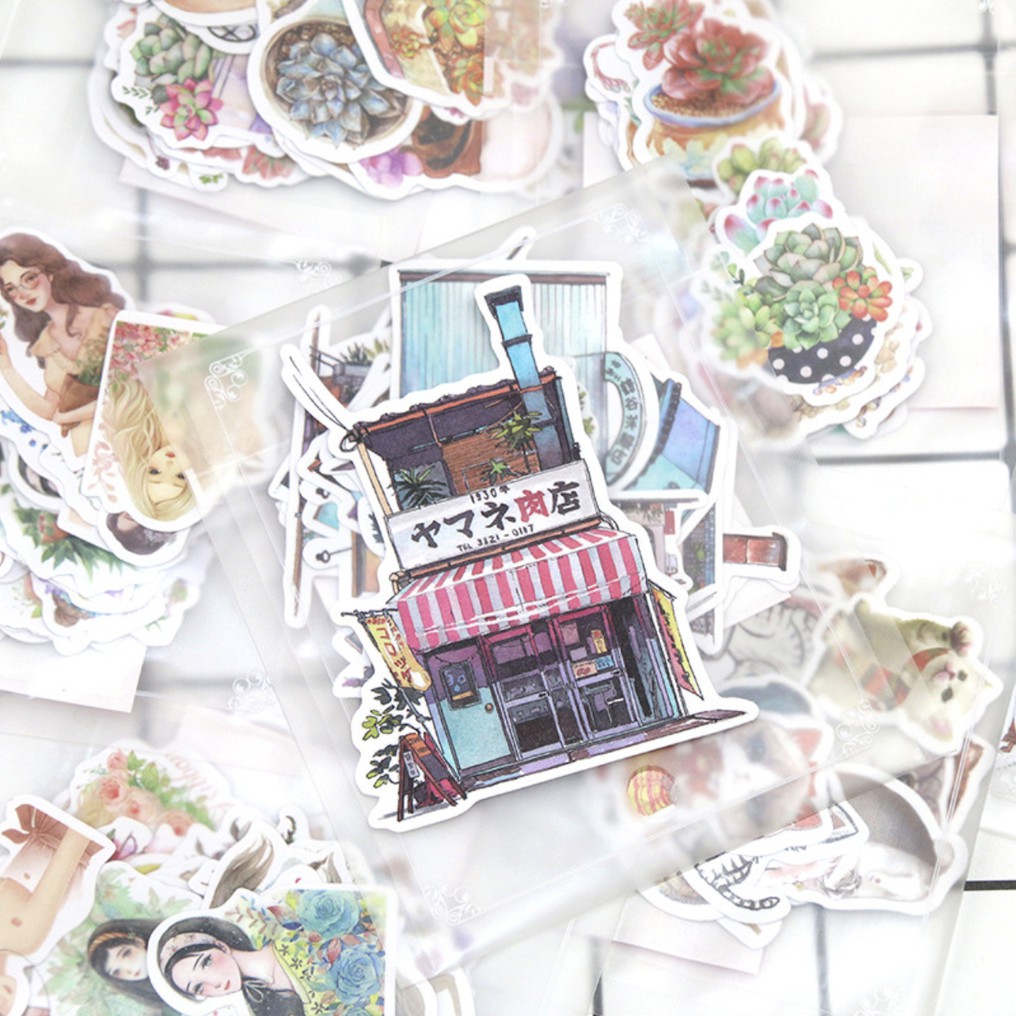 Set 20-40 Sticker Trang Trí Dễ Thương